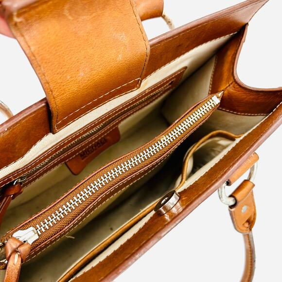 Michael Kors Tan Brown Woven Straw Leather Herringbone Tote Handbag - Picture 9 of 10